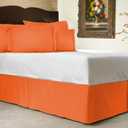 Orange Stripe Bed Skirt Twin XL 1500 Series Microfiber ,39"×80"