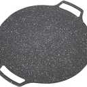 Korean Grill Pan,11.8inch Nonstick Round Griddle Grill Pan for Korean BBQ,Round BBQ Griddle with Handle,Multifunctional Stove Plate for Meats, Pancakes, Ribs