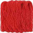 Janmercy 210 Pcs Bead Necklace, Red Christmas Bead Stuff Party Favors, 31.5 Inch 4 mm Beaded Necklace Red Round Metallic Bead Necklace for Christmas Celebrations Decorations