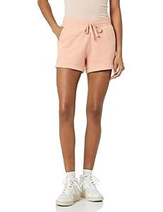 Amazon Essentials Women's Fleece Short, Coral Pink, Large