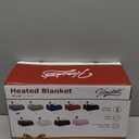 Homemate Heated Blanket Electric Throw - 50"x60" Heating Blanket Throw 1/2/4/6/8 Hours Auto-Off 10 Heat Levels Over-Heat Protection Soft Flannel Sherpa Heater ETL Certification (Light Grey (Striped))