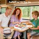 Snackle Box Container with Sealed Lid  Portable BPA-Free Snack Box with Foldable Handle, Divided Serving Tray for Fruit, Candy, Nuts & Veggies  Perfect for Travel, Picnic, Beach & Party 11.8" x 8.8" (Pink)