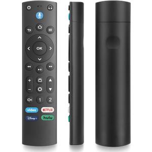 Replacement Voice Remote Control for Fire Smart TV Stick/TV Cube, Compatible with Insignia/Toshiba/Pioneer Fire TVs (black)