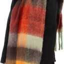 Womens Scarf Winter Big Colorful Checked Thick Warm Soft Scarves Casual Tassel Blanket Scarf