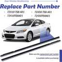 2Pcs Window Weather Stripping Molding Trim Seal Belt Compatible with 2012-2015 Honda Civic Coupe 2D Replace# 72410-TS8-A01 72450-TS8-A01