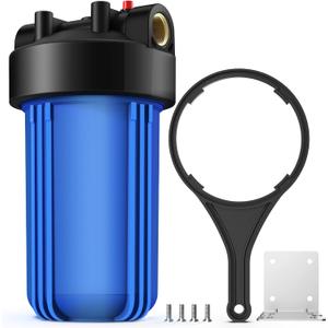 SimPure Whole House Water Filter Housing (DB10P), 10" x 4.5" Sediment Carbon Filter Universal Housing, Pre-Filtration System for Well and City Water, 1" NPT Port, Pressure Release
