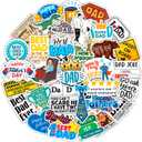 100Pcs Funny Dad Stickers for Water Bottle & Laptop - Funny Gifts for Dad - Fathers Day Stickers & Party Supplies - Gift for Women & Men