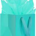 KEYYOOMY Teal Blue Square Gift Bags with Handles Gift Bags Medium Size with Tissue Paper Party Favor Bag for Birthday Weeding (10 CT, 8x8x8 Inch, Teal Blue)