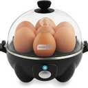 Dash Rapid Egg Cooker - Boiler, Poacher & Steamer - Includes Measuring & Recipe Guide - Dishwasher Safe - Holds 7 Eggs, Black