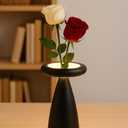 ASTRATERRA Florastone Bloom Table Lamp, 2-in-1 Flower Vase, Black | USB-C Rechargeable, Soft Ambient Night Light, For Bedroom, Nightstand & Office, Touch Sensor