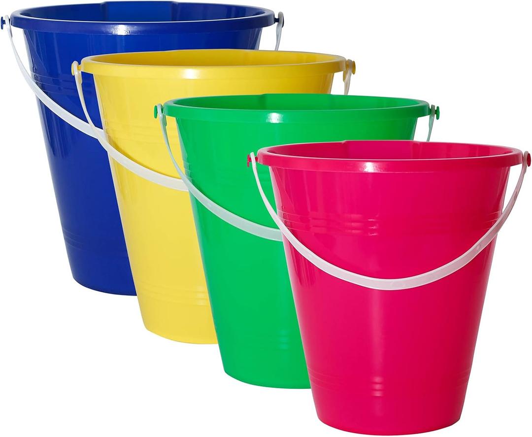 Holady Large Sand Beach Buckets Pail,Sand Water Bfor Beach Fun Great Summer Party Accessory(4 Pack)
