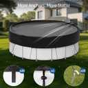 21 ft Round Pool Covers for Above Ground Pools, Thicker Solar Pool Cover Protector - Heavy Duty Tear Resistant Fabric, with Ropes and Ground Nails, Waterproof, Dustproof, Windproof (Black)
