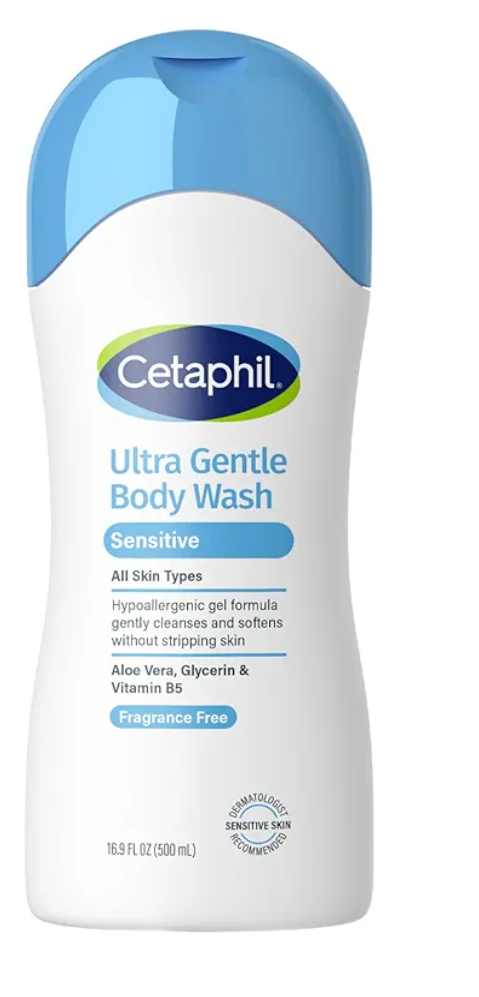 Cetaphil Ultra Gentle Refreshing Body Wash, For Dry to Normal, Sensitive Skin, 16.9oz Pack of 3, Aloe Vera, Calendula, Vitamin B5, Hypoallergenic, Paraben Free, Fragrance Free, Dermatologist Tested