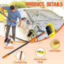 Solar Panel Extending Rod LAANPOLE 12FT Car Wash Brush with Long Handle, Car Cleaning Brush with ...