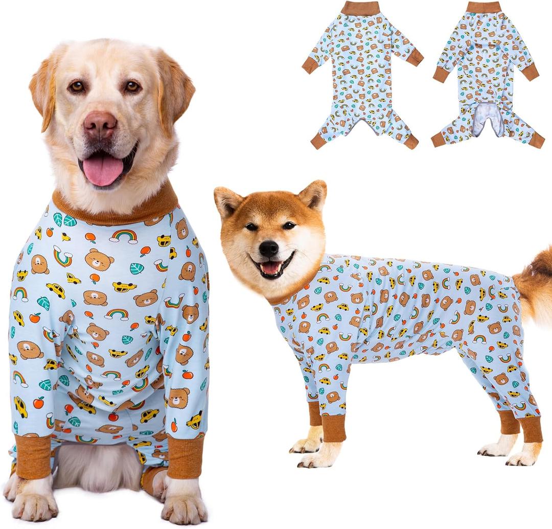 Dog Recovery Suit After Surgery Female Male, Medium Large Dog Neuter Shirt Cone Alternatives Prevent Licking Surgical Onesies (Brea, 2XL)