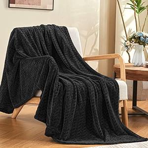 Inhand Black Soft Throw Blanket for Couch, Super Soft Flannel Cozy Blankets & Throw for Adults, Plush Blankets for All Season 50×60 Inches