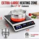 Induction Cooktop Portable Induction Burner Countertop One-Touch Max Power 1800W, 12-Hour Timer Precise Temperature Control Stainless Steel Hot Plate Low-Noise Electric Cooktop for Home-Regular