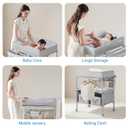 Sweeby Portable Baby Changing Table, Foldable Changing Table Dresser Changing Station for Infant, Waterproof Diaper Changing Table Pad Topper, Mobile Nursery Organizer for Newborn Essentials,LightGrey