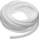 uxcell 3/4 Inch x 33 Ft Split Wire Loom Tubing, Guard Convoluted Flex, Protective Split Cable Conduit, Flexible Wire Protector Tubing, Electrical Cord Cover, White