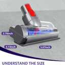 OTTWL Mini Motorized Brush Head Compatible with Dyson V7 V8 V10 V11 V15 Vacuum Cleaners - Pet Hair Removal Vacuum Attachment - Hair Screw Tool for Carpeted Stairs, Couch/Sofa Cushions, Car Carpet