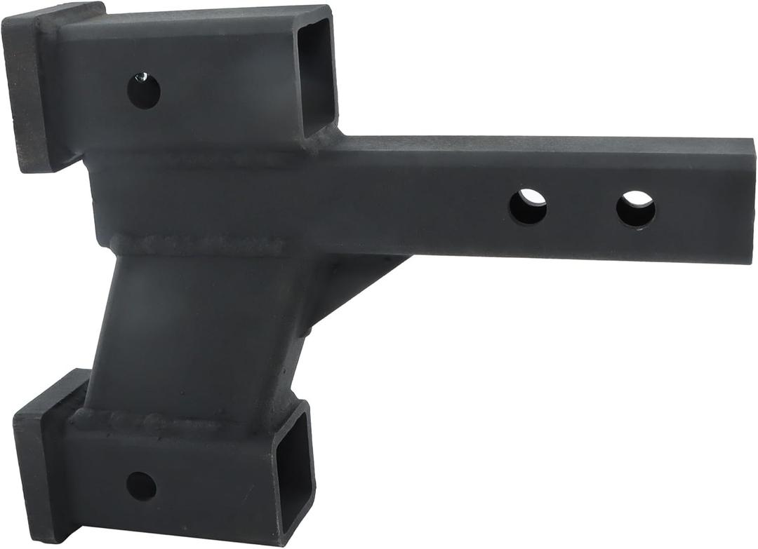 7500 LBS Tow Extension Adapter Trailer Dual Hitch Extender for 2 Inch Receiver with 2-1/4 Inch and 6-1/4 Inch Rise or Drop 2 Inch Solid Shank