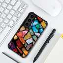 ZHEGAILIAN Case Compatible with Samsung Galaxy S23 Plus Case,Stained Glass Mosaic Fiesta Fun Graphic Design Acrylic Shockproof Anti-Scratch Hard Case for Samsung Galaxy S23 Plus