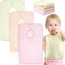 Hercicy Full Coverage Pullover Toddler Baby Bibs Terry Cloth Bibs with Snap Button for 0-4 Years Unisex Feeding Drooling(Stylish,3 Pcs)