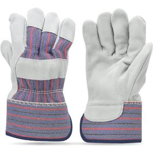 Leather Palm Work Gloves Cowhide Leather Suede Finish A Grade Premium
