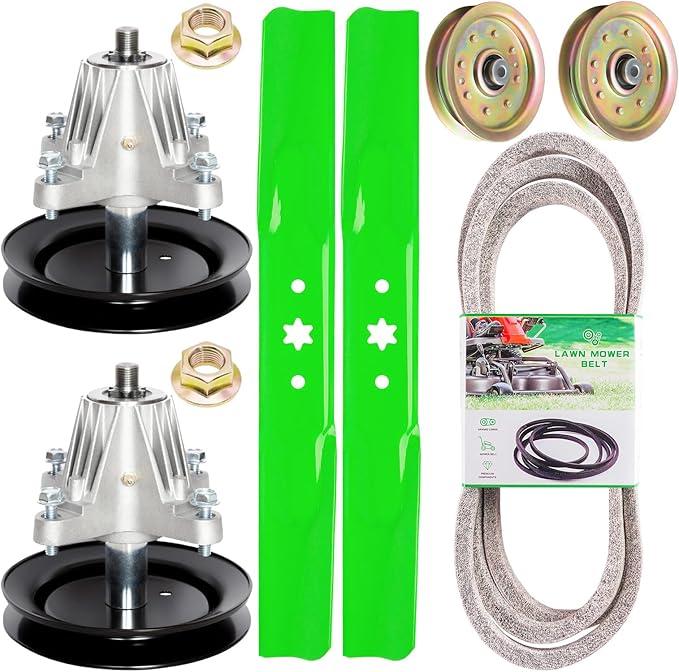 42 Inch Deck Rebuild Kit Fit for Cub Cadet LTX1042 LTX1040 RZT-42 Craftsman LT2000 LT1500 42 inch Tractor Parts Spindle 918-04822 Blade 742-04308 Idler Pulley 756-04129 Belt 754-04060