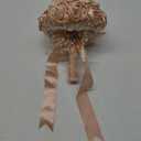 Bridal Wedding Bouquet Round Bling Brooch Bouquet Throw Toss Artificial Rose Flower Bunch for Bride Bridesmaid Wedding Quinceanera(Peach Pink, 7.5") (Small (Dia. 7.5"/19cm))
