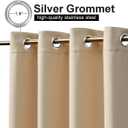 NICETOWN Weighted Outdoor Curtains for Patio Waterproof 84 inches Long 2 Panels, Windproof Drapes Top & Bottom Grommets, Thermal Insulated Blinds Keep Privacy for Yard/Porch, Biscotti Beige, 52" Wide