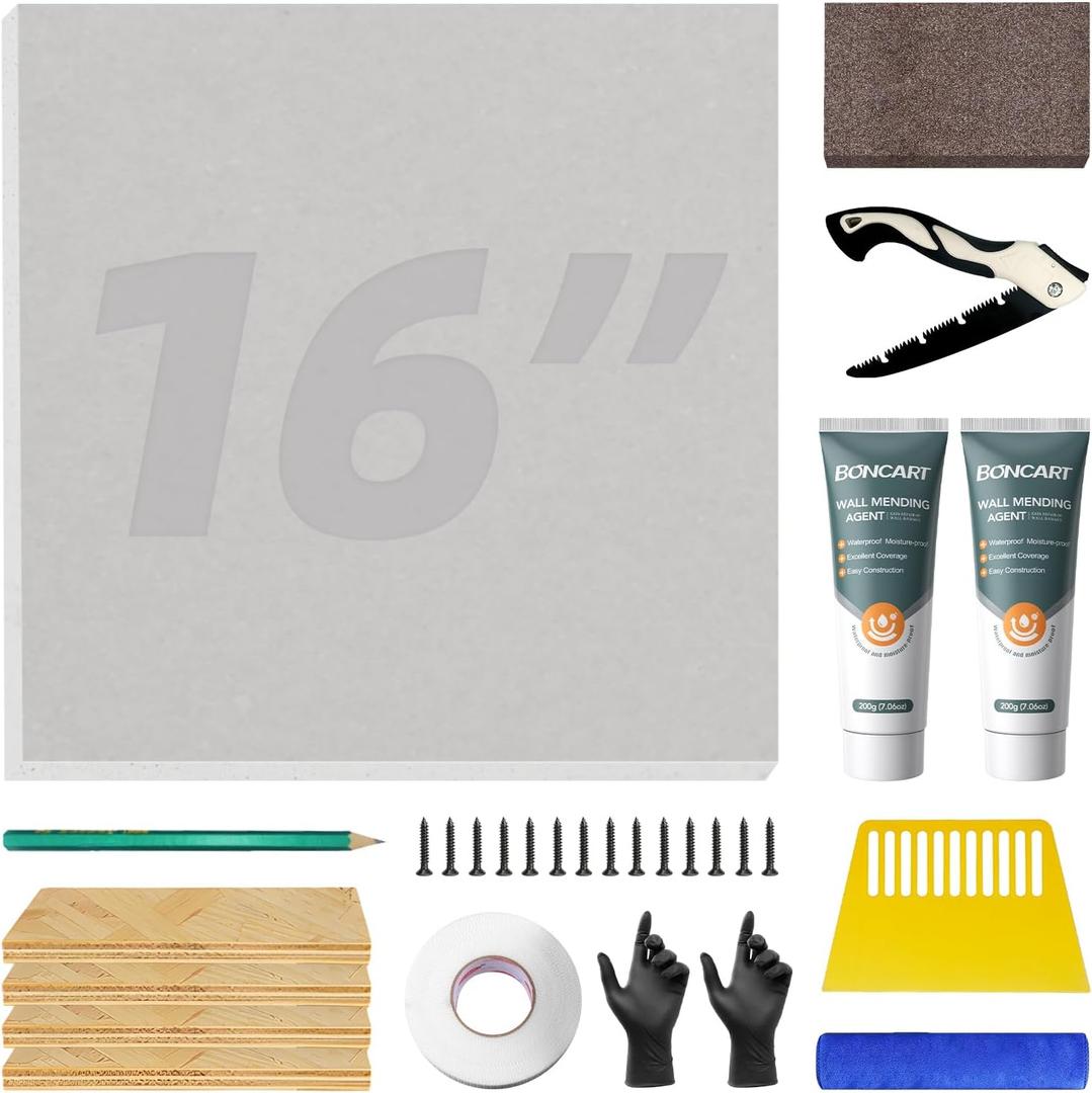 Drywall Repair Kit,Drywall Repair Panel 16 x16,Sheetrock Repair Kit,Drywall Ceiling Repair,Large Hole Drywall Repair Kit