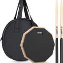 8 Inch Silent Drum Pad, Dumb Drum Beginner Rubber Practice Pad, with 5A Drum Sticks (8 Inch-Black)