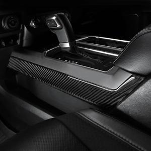 BETTERHUMZ Center Console Panel Side Trim Strips Stickers Compatible with Ford F150 Raptor 2015-2020 Carbon Fiber Cover Decor Sticker Car Interior Molding Accessories (Black)