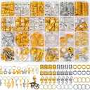 Qinzave 294Pcs Hair Jewelry for Braids Loc Jewelry for Hair Dreadlocks, Braid Accessories for Women Men, Gold Braid Accessories with Cuffs Charms Pendants
