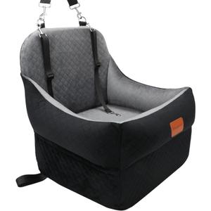 Dog Booster Car Seat for Small/Medium Dogs up to 35 lbs,Interior 7 Inches Elevated Pet Booster Seat,Ultra Soft Fabric and Memory Foam Car Dog Bed,Safety,Comfy,Fully Detachable Washable(H-Black/Grey) (blagre)