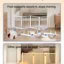 BFNN Free Standing Dog Gate, 16.5" High Short Pet Gate for Stairs and Doorways, Up to 48" Wide Foldable Puppy Fence, Indoor & Outdoor Use, No Drilling and No Assembly, for Small & Toy Dogs, White