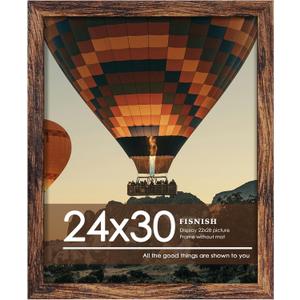 24x30 Poster Frame, Brown 24 x 30 Frame for Horizontal or Vertical Wall Mounting, 1 Pack