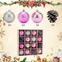Christmas Ball Hanging decorations2.36 inch, 32 Pieces of shatterproof Christmas Tree Decoration Balls Set, Suitable for Party Floral Christmas Tree Decoration (2.36 inches 32 Balls)