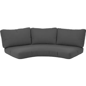 Outdoor Curved Sofa Cushion Cover with Zipper & Anti-Slip Particles, Half Moon Patio Furniture Cushions Covers Waterproof, Olefin Fabric-ONLY Cover (Dark Grey, 77/40 * 28 * 5.3inch)