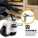 4 Pack Heavy Duty Caster Wheels, Leveling Stem Casters with Adjustable with Ratchet Handle for Workbench, Machinery & Equipment (6600 Lbs Total Capacity)