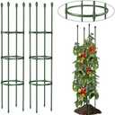LOMNYIY Garden Trellis, Tomato Cage Tall Plant Support Climbing Vines Flowers Stands Cucumber Trellis Plant cage(Tall 55.1 inches，2 Pack)