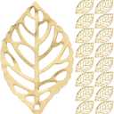 Uonlytech 200Pcs Gold Hollow Leaf Charms for Jewelry Making Lightweight Metal Pendants for Diy Earrings Necklaces Hair Clips Crafting Ornaments