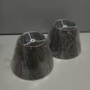 GOSO Gray Lamp Shades Set of 2 Small- 596.4inch(Spider) Drum Lamp Shade Natural Faux Silk Lampshades for Table Lamps Replacement No Assembly Required-Modern Bell