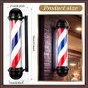 Woanger 27'' Barber Pole Light Red White Blue Stripes with LED Lights Barber Rotating Light Sign Waterproof Wall-mounted Lamp for Salon, 27.56 x 8.27 x 5.91 inches