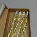 Zhengmy 4 Pcs Gold Spiral Taper Candles, 10 Long Twisted Wax Candlesticks for Fall, Thanksgiving, Christmas, Wedding, Birthday, Baby Shower, Anniversary, Holiday Party Home Table Decor