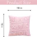 RIICFDD Beige Valentines Day Pillow Covers with 3D Plush Heart Design Reusable Pillow Cover Valentines Decorations 18 * 18 in Square Pillowcases for Wedding Anniversary Home Sofa Party Decor