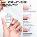 4 x Nail Ridge Filler For Damaged Nails: Gelike ec 8 in 1 Nail Strengthener for Thin Nails and Growth - Protein Nail Ridge Filler with Top Coat Free