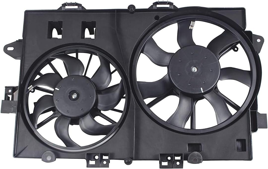 621-052 Air Conditioning Dual Radiator & Condenser Cooling Fan Assembly for Chevrolet Equinox Pontiac Torrent 2006 2007 2008, GM3115204 19129813 19129815