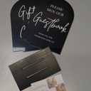 KOSKIMER 2 Pcs Black Acrylic Modern Wedding Signs, 5x7 Inch Ceremony & Reception Signs with Holder (Set of 2)